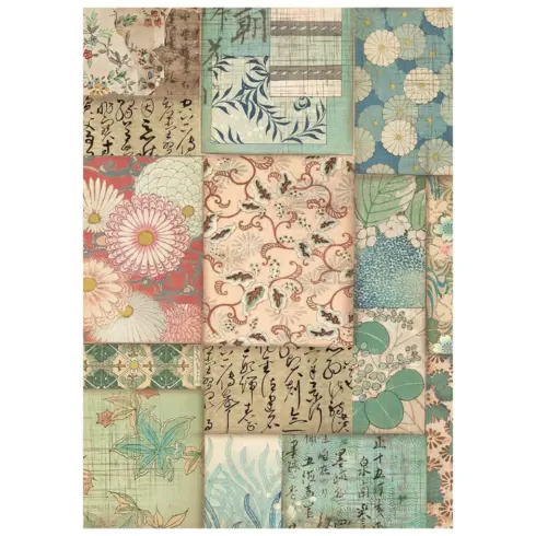 Stamperia Oriental Garden Mini Rice Paper Backgrounds riisipaperi 5