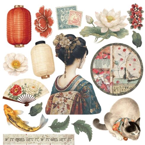 Stamperia Rub On Kit Oriental Garden Assortment siirtokuvat 155 x 155 cm 6 kpl 5