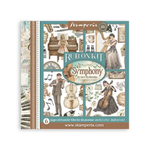 Stamperia Rub-On Kit Symphony Assortment siirtokuvat 15,5 x 15,5 cm (6 kpl)