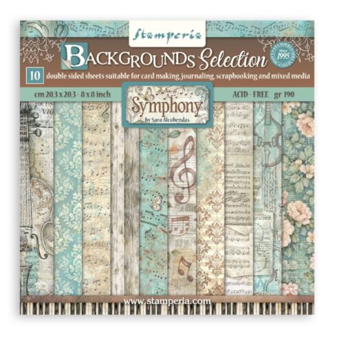 Stamperia Symphony Backgrounds paperilajitelma 20 x 20 cm