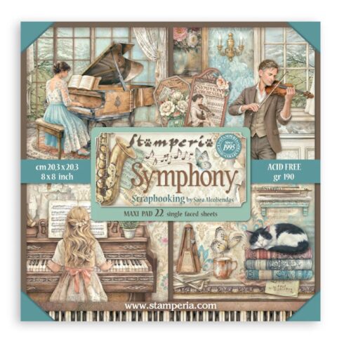Stamperia Symphony Maxi paperilajitelma 20 x 20 cm