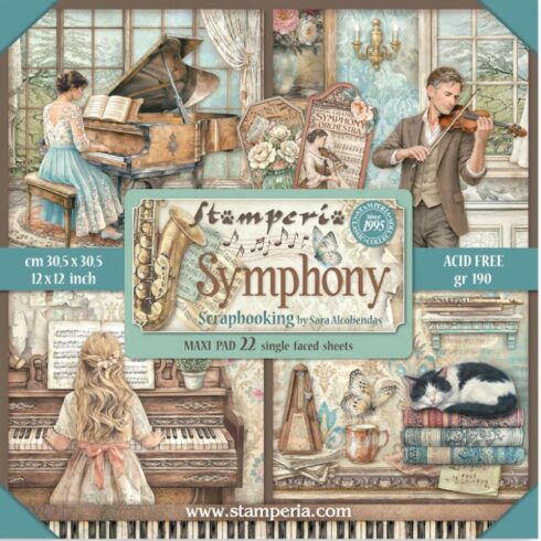 Stamperia Symphony Maxi paperilajitelma 30 x 30 cm