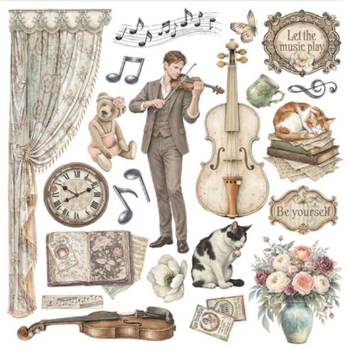 Stamperia Symphony Washi Pad 8 kpl A5 13