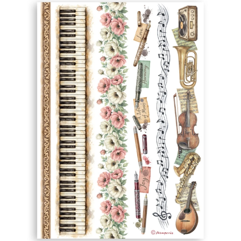 Stamperia – Symphony Washi Pad (8 kpl) A5 - Image 8