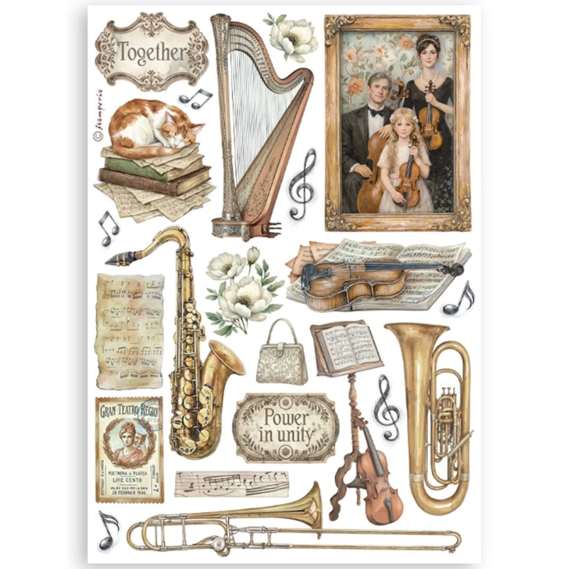 Stamperia – Symphony Washi Pad (8 kpl) A5 - Image 7