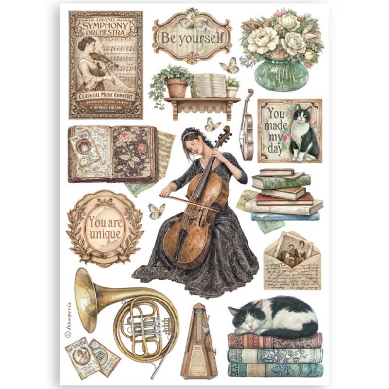 Stamperia – Symphony Washi Pad (8 kpl) A5 - Image 6