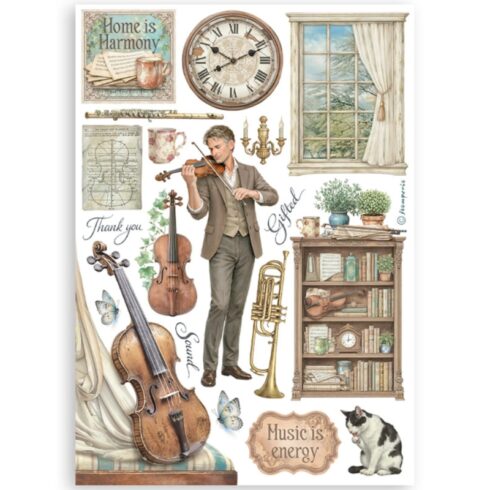 Stamperia Symphony Washi Pad 8 kpl A5 5
