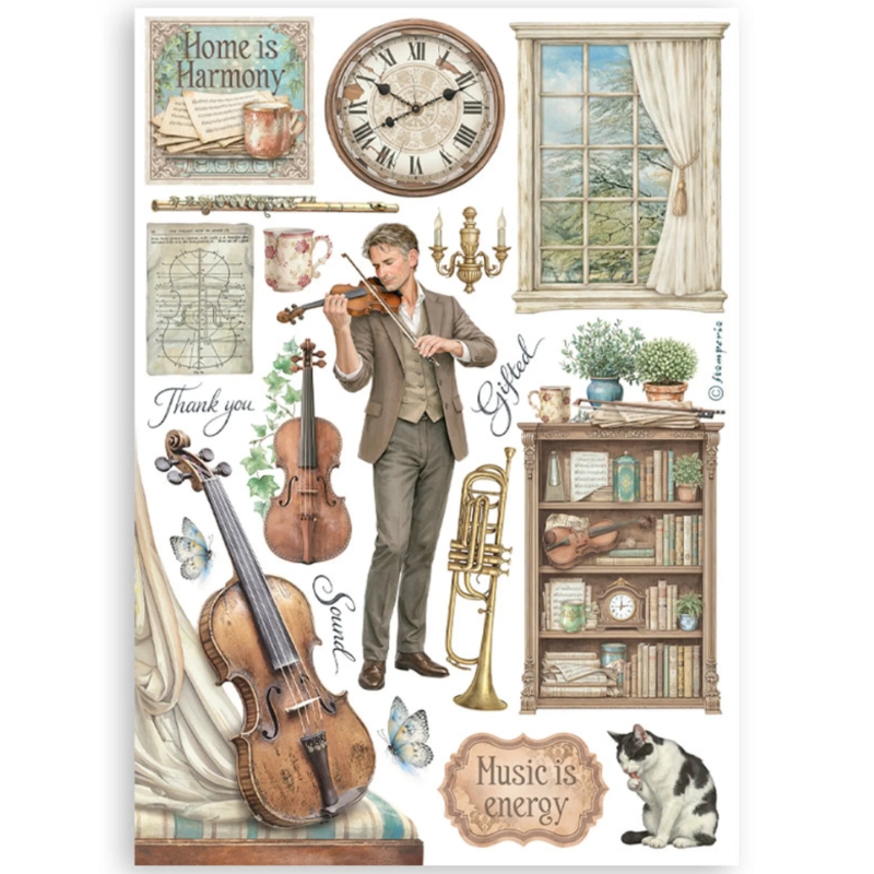 Stamperia – Symphony Washi Pad (8 kpl) A5 - Image 5