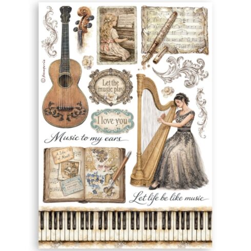 Stamperia Symphony Washi Pad 8 kpl A5 6
