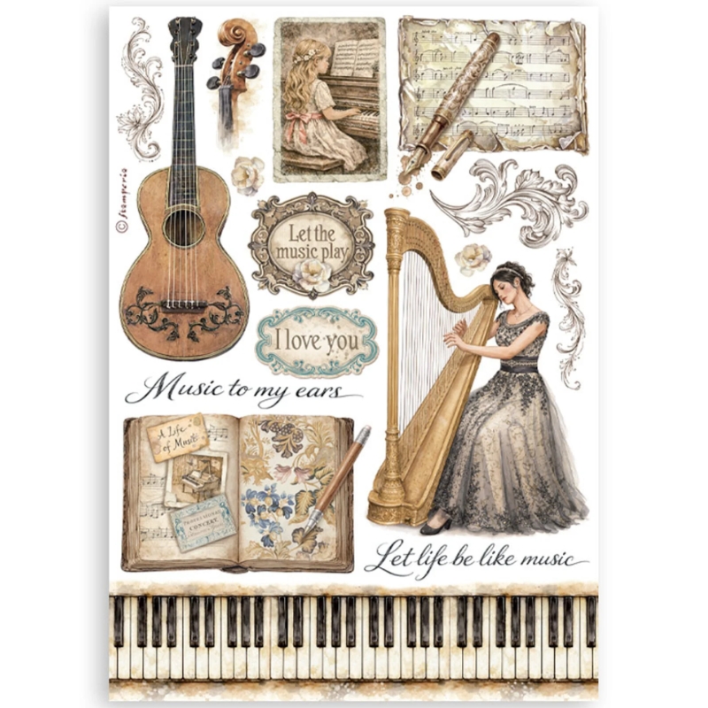 Stamperia – Symphony Washi Pad (8 kpl) A5 - Image 4