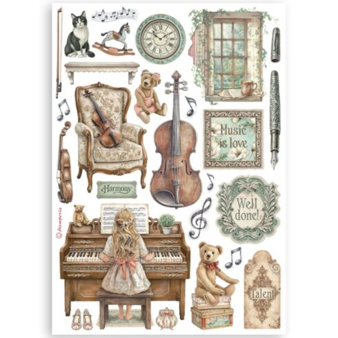 Stamperia Symphony Washi Pad 8 kpl A5 7