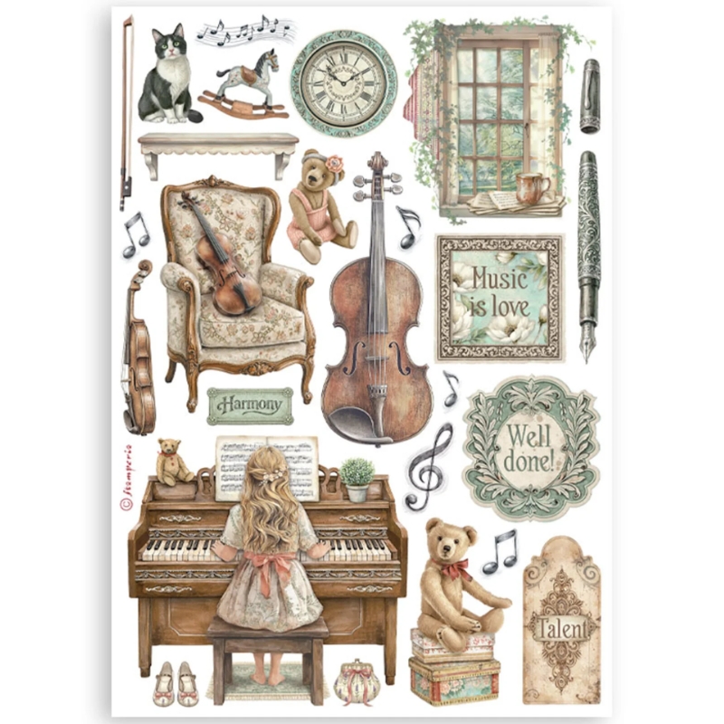 Stamperia – Symphony Washi Pad (8 kpl) A5 - Image 3