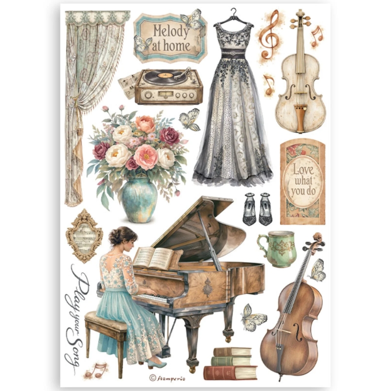 Stamperia – Symphony Washi Pad (8 kpl) A5 - Image 2