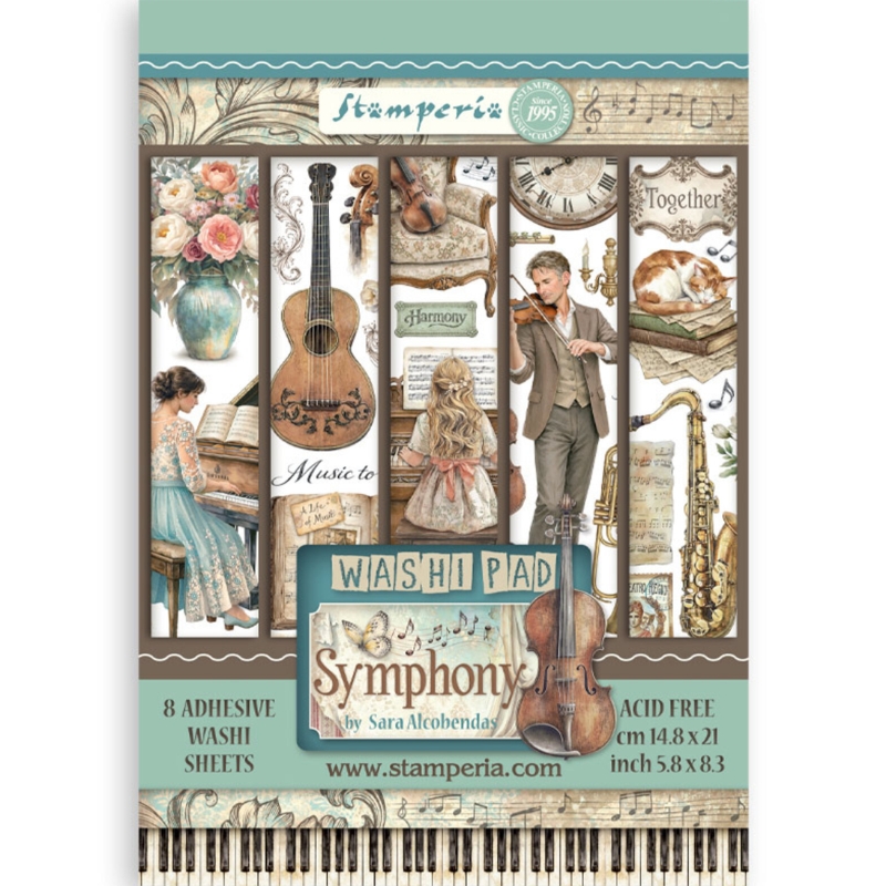 Stamperia Symphony Washi Pad (8 kpl) A5