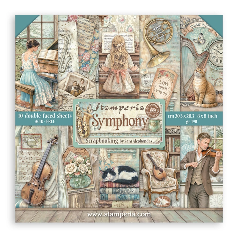 Stamperia – Symphony paperilajitelma 20 x 20 cm