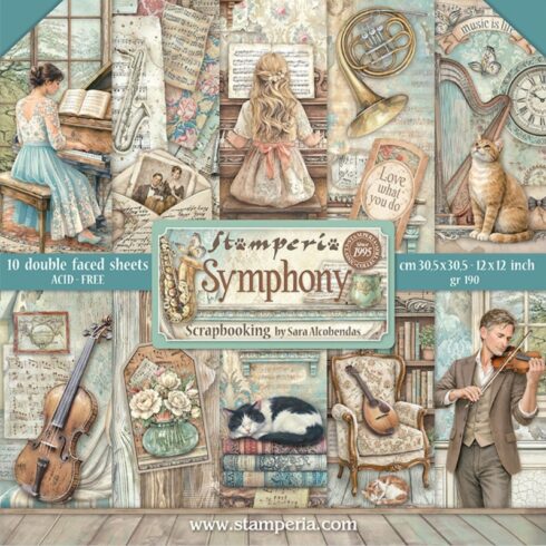 Stamperia Symphony paperilajitelma 30 x 30 cm