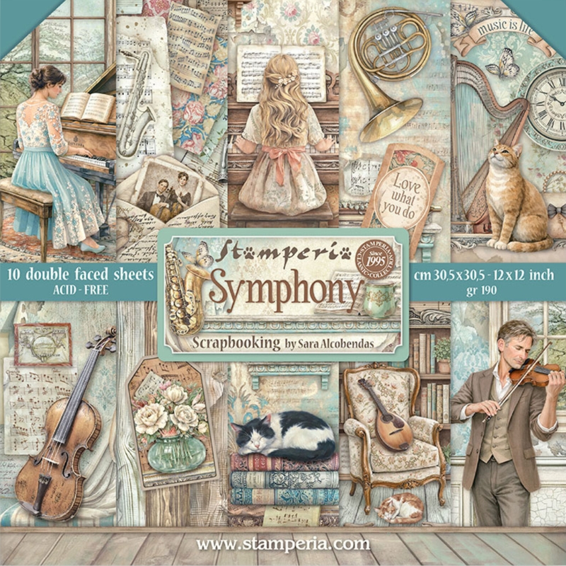 Stamperia Symphony paperilajitelma 30 x 30 cm