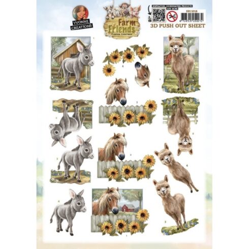 Yvonne Creations 3D-arkki Farm Friends Donkey
