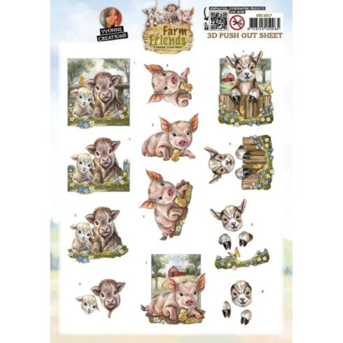 Yvonne Creations 3D-arkki – Farm Friends Pig