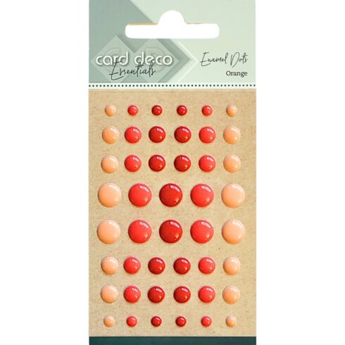 Card Deco – Enamel Dots glossy 3D-tarra (Red-Raspberry-Peach)