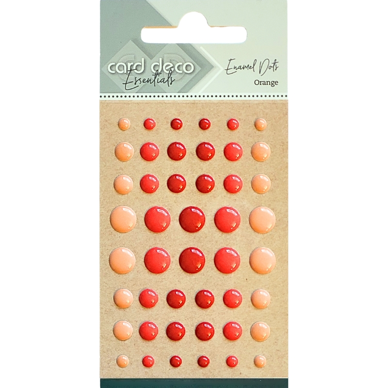 Card Deco – Enamel Dots glossy 3D-tarra (Red-Raspberry-Peach)