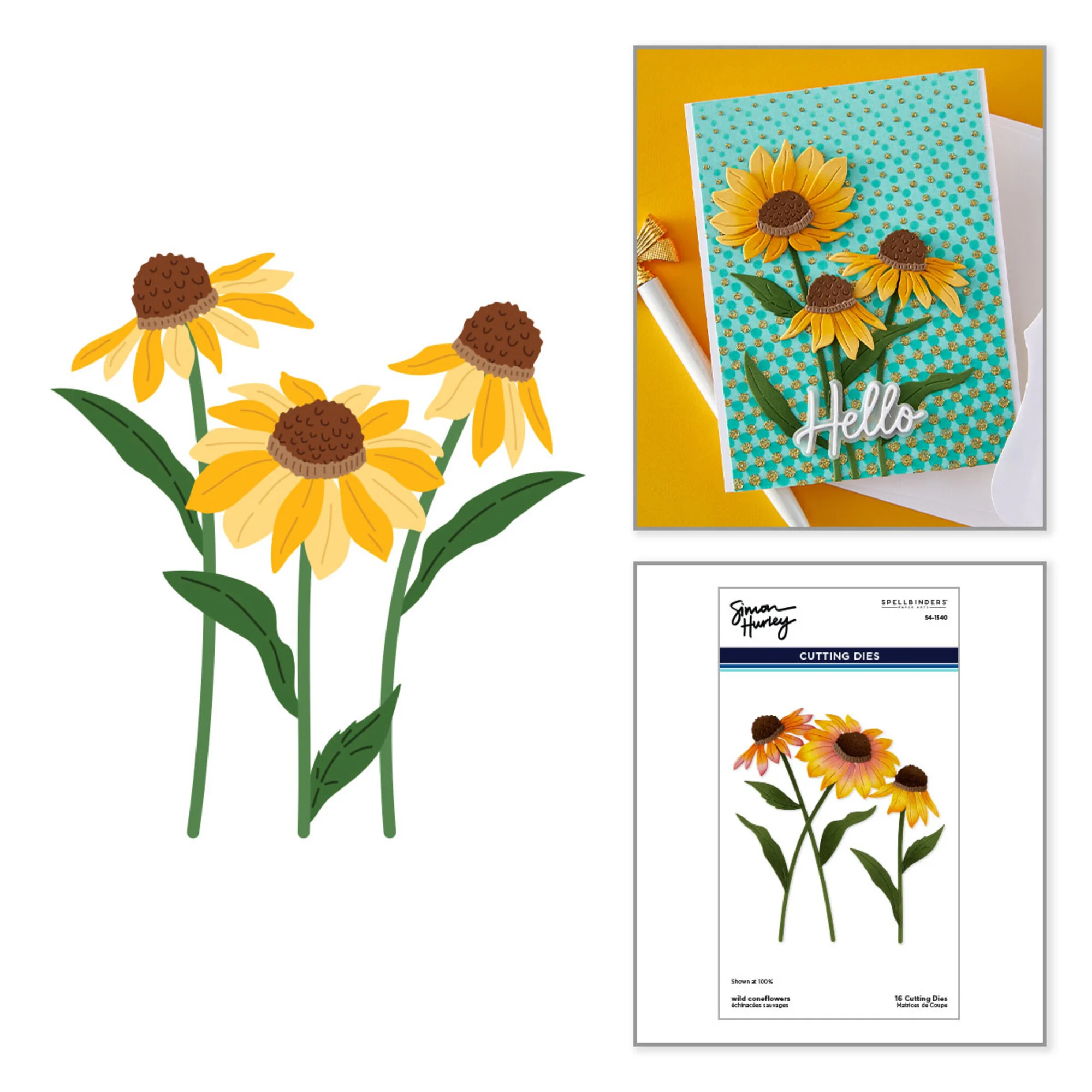 Spellbinders Simon Hurley stanssi – WILD CONEFLOWERS - Image 13