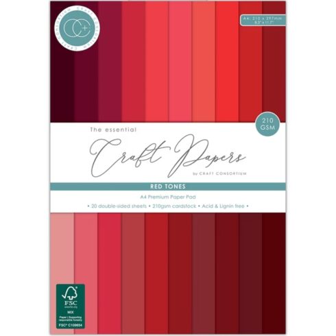 Craft Consortium – Premium Cardstock Red Tones kartonkilehtiö A4