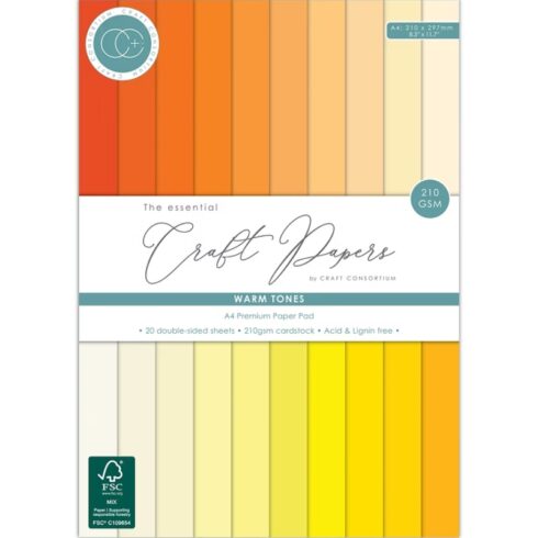 Craft Consortium – Premium Cardstock Warm Tones kartonkilehtiö A4