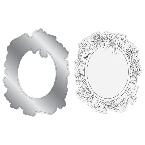Crafters Companion Stamp and Die stanssi ja leimasin – Tales of Wonderland ELEGANT FRAME 3