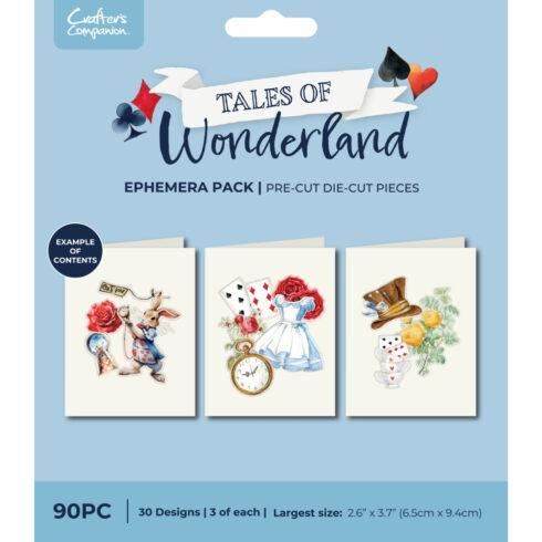 Crafter’s Companion Tales of Wonderland Ephemera Pack leikekuvat (90 kpl)