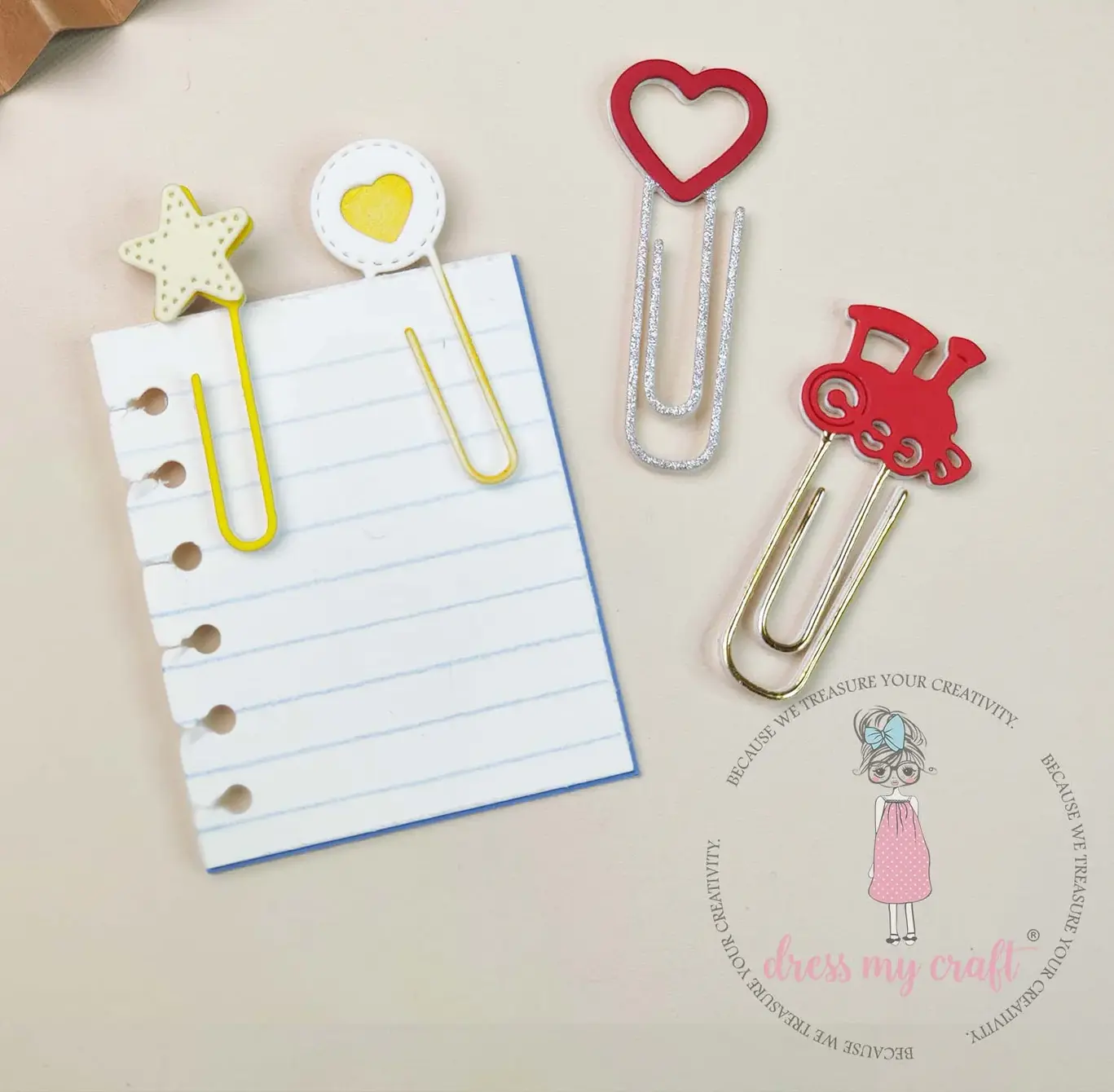 Dress My Craft stanssi – CUTE PAPER CLIPS - Image 3