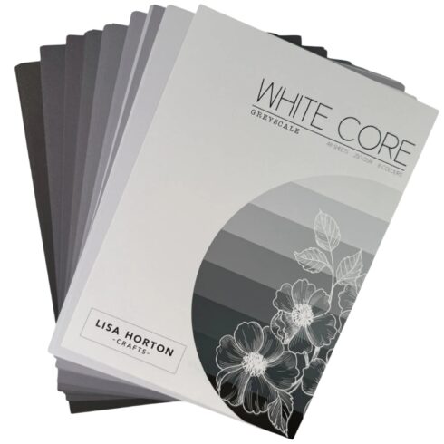 Lisa Horton Crafts White Core Greyscale Cardstock kartonkilajitelma A4 250gsm (48 kpl)