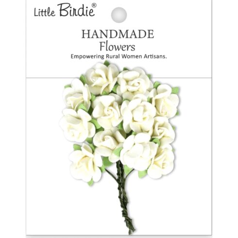 Little Birdie Catalina Ivory Pearl Paperiruusut (12 kpl)