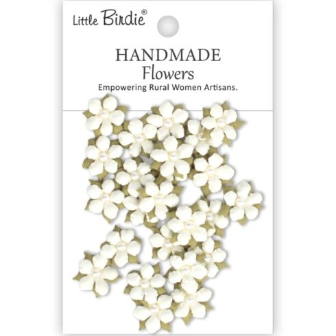 Little Birdie Elira Ivory Pearl Paperikukat (24 kpl)