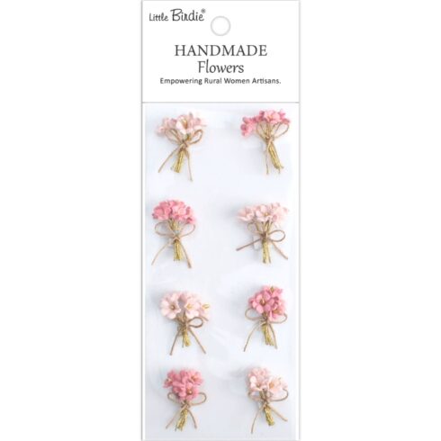 Little Birdie Mini Bouquet Pink Passion Paperikukat (8 kpl)