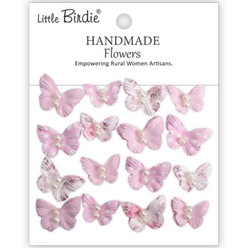 Little Birdie Pearly Flutter – Pink Symphony Paperiperhoset (16 kpl)