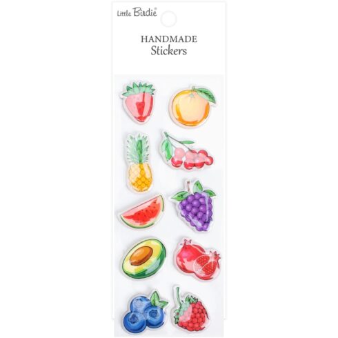 Little Birdie Resin Stickers Fruity Flavour kohotarrat (10 kpl)