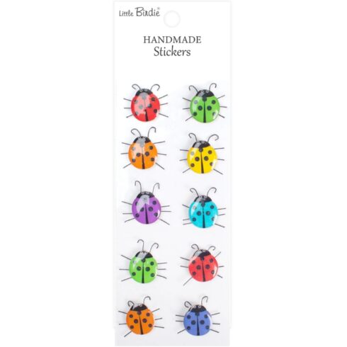 Little Birdie Resin Stickers – Meadow Bugs kohotarrat (10 kpl)