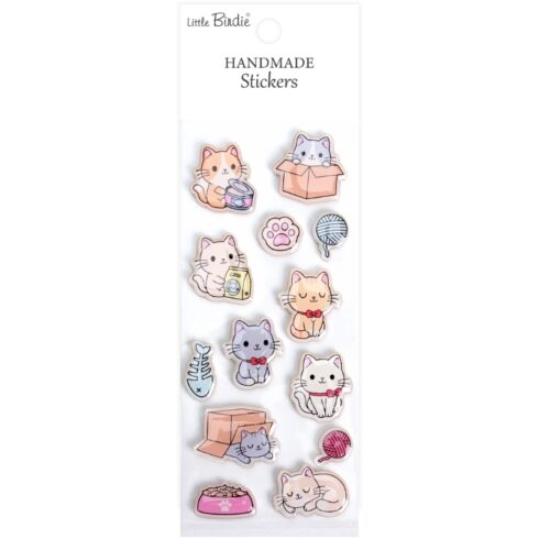 Little Birdie Resin Stickers Playful Kittens kohotarrat (13 kpl)