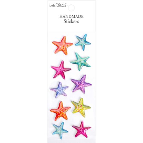 Little Birdie Resin Stickers – Rainbow Starfish kohotarrat (10 kpl)
