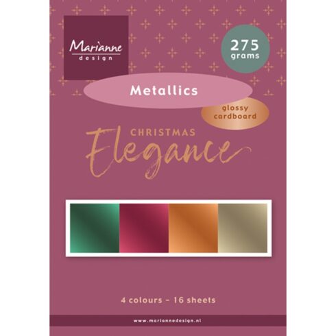 Marianne Design Metallics Paper Pad – Christmas Elegance mattapeilikartonki A5 (16 kpl)