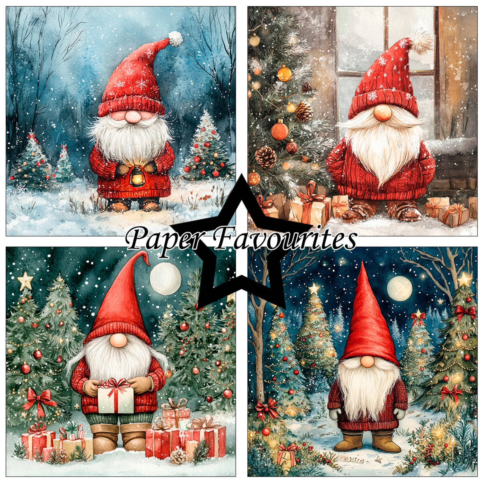 Paper Favourites – Christmas Gnomes #2 paperilajitelma 15 x 15 cm - Image 2
