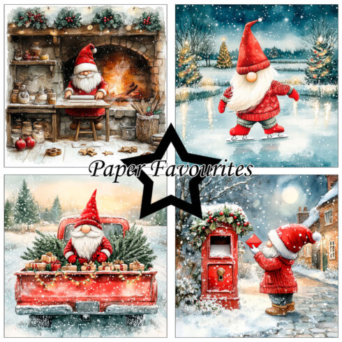 Paper Favourites Christmas Gnomes 2 paperilajitelma