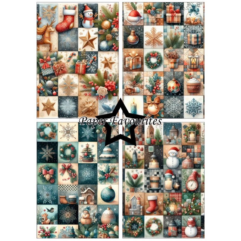 Paper Favourites – Christmas Patchwork paperilajitelma A5 - Image 2