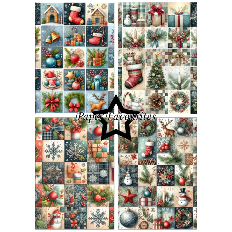 Paper Favourites – Christmas Patchwork paperilajitelma A5 - Image 3