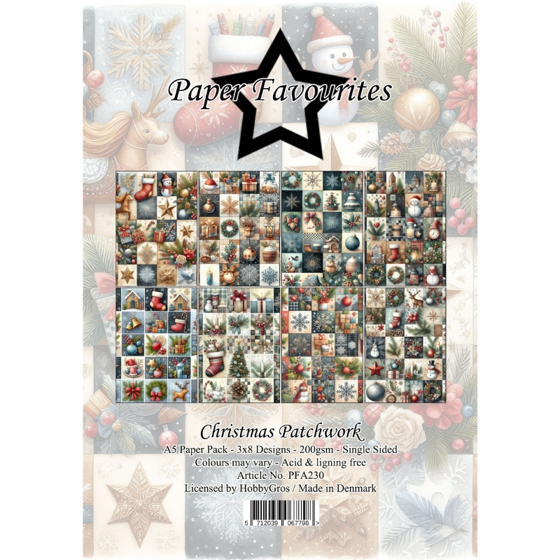 Paper Favourites Christmas Patchwork paperilajitelma A5