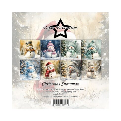 Paper Favourites – Christmas Snowman paperilajitelma 15 x 15 cm