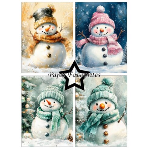 Paper Favourites Christmas Snowman paperilajitelma A6 2