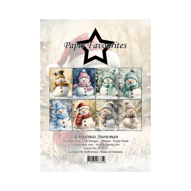 Paper Favourites – Christmas Snowman paperilajitelma A6