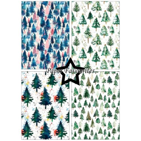 Paper Favourites Christmas Trees paperilajitelma 1